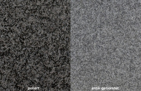 Terrassenplatten Granit Nero Impala gebürstet 1
